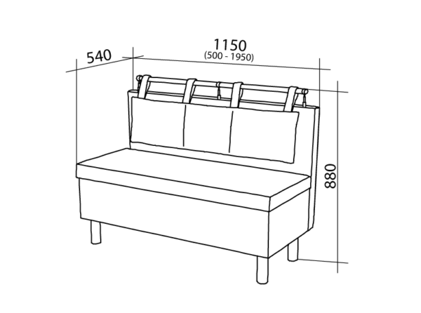 Схема простого кухонного диванчика