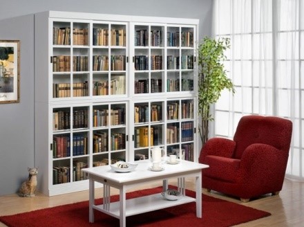Книжные шкафы со стеклянными дверями