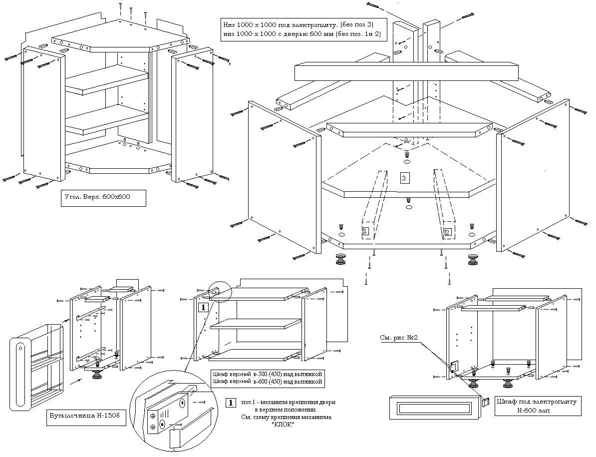 инструкция по сборке углового шкафа кухни