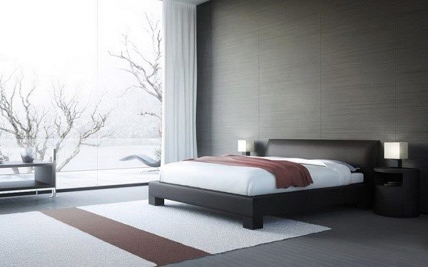 Спальня, обставленная в стиле минимализм