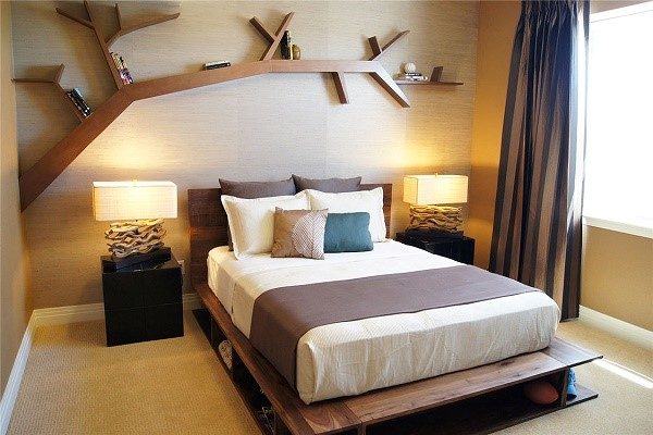 Обустройство спальни в самом гармоничном стиле эко производится при помощи природных материалов