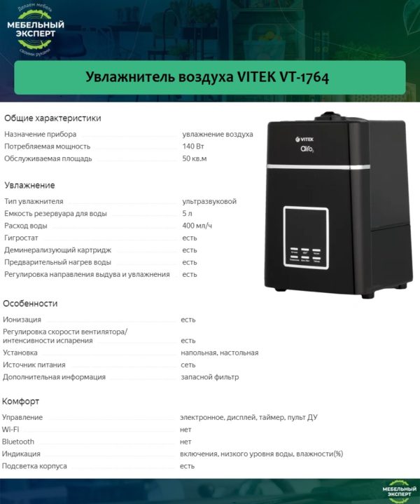Увлажнитель воздуха VITEK VT-1764