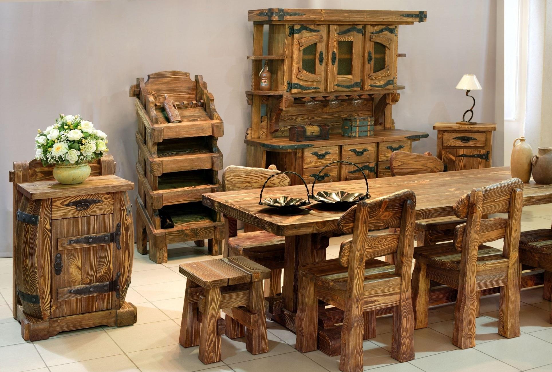 Мебель из обожженного дерева — особенности, варианты изготовления, полезные советы
