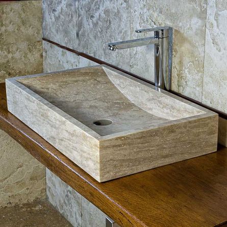 Виды и модели раковин для ванной из натурального камня