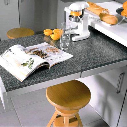 Выдвижной стол на кухне — особенности конструкции, возможности, полезные советы