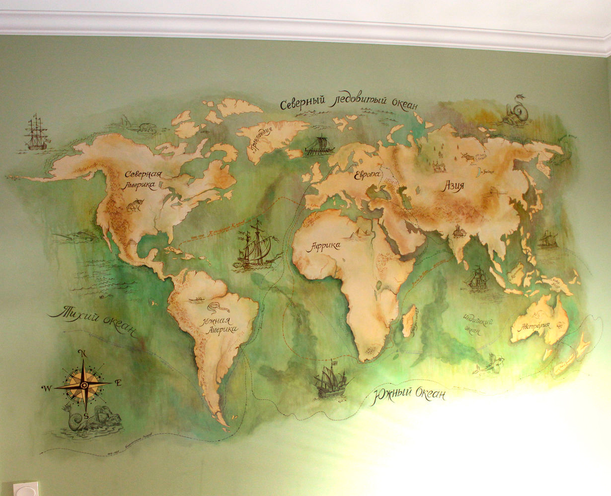 Карта мира на стене: небанальное применение обычных вещей