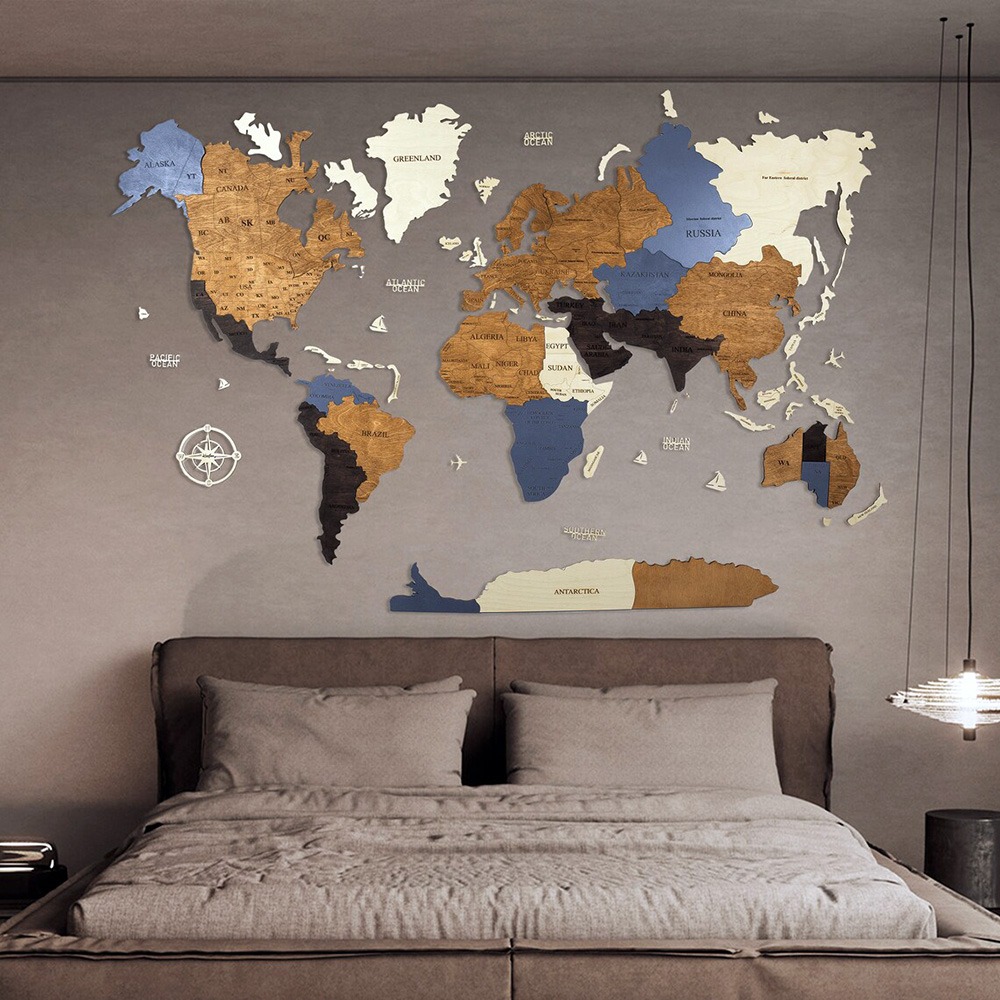 Карта мира на стене: небанальное применение обычных вещей
