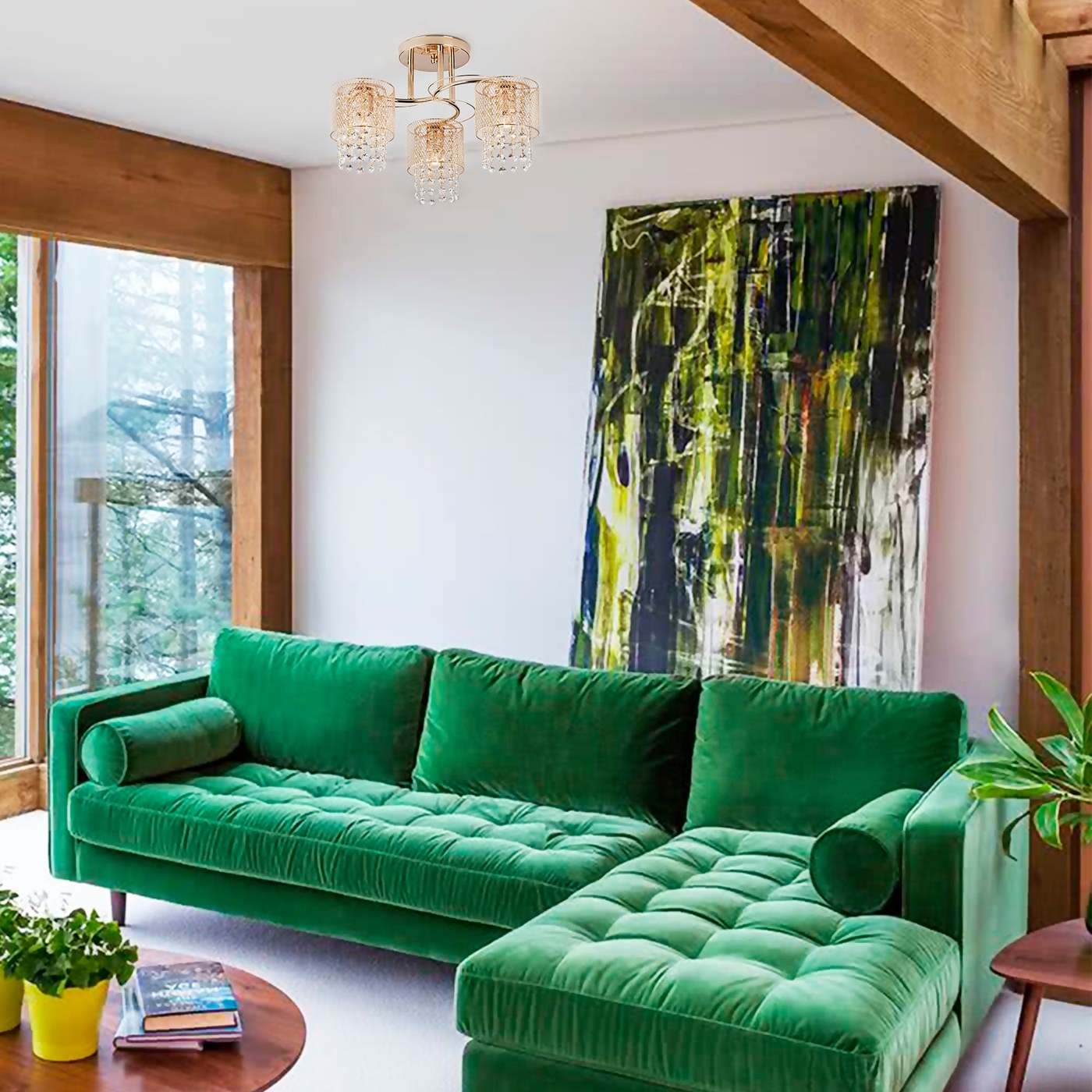 Зеленый диван в интерьере: универсальность от природы